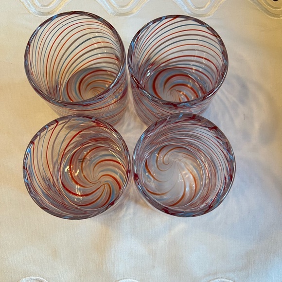 Set of 4 Matilda Goad & Co for Anthropologie Swirl Double Old Fashioned Glasses - Picture 5 of 5